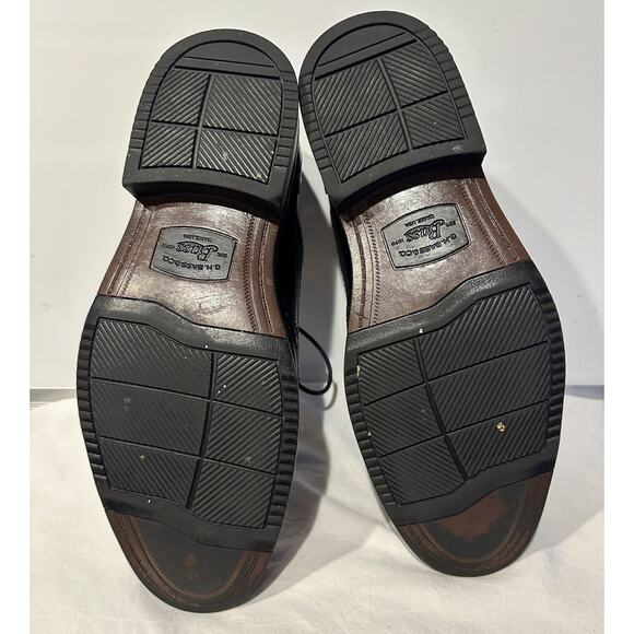 G.H. Bass Shoes Men 8.5 M Oxford Lace up Black Leather Wing Tip - Picture 7 of 10